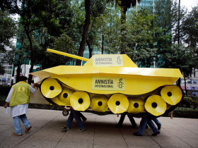 Amnesty International protest in Mexico City during 2012