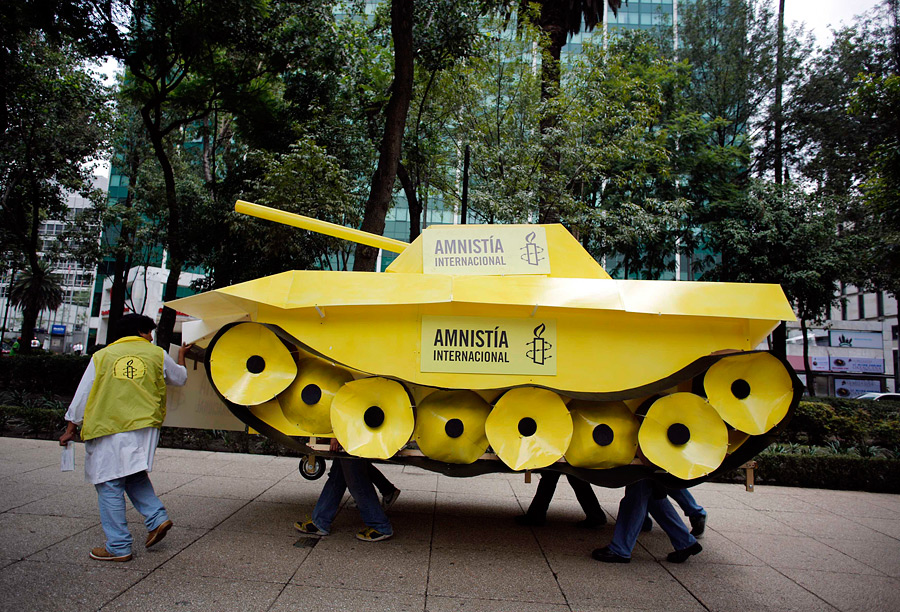 Amnesty International protest in Mexico City during 2012