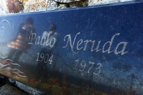 Pablo Neruda's tomb, on Isla Negra, where preparations have begun