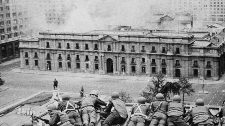 Nearly 30-years before the Twin Towers fell in New York, a presidential palace fell in Chile. Photo (c) Prensa Libre 1973